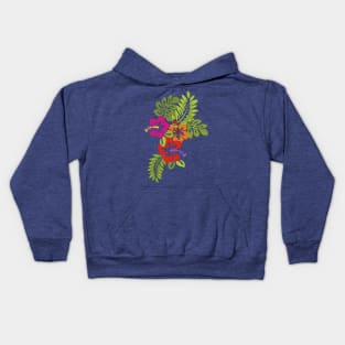 Tropical Hibiscus Blossoms Bouquet Kids Hoodie